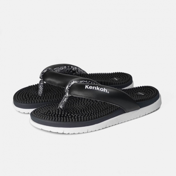 BÄR Fuwa Flip Flop Kenkoh Massage-Sandale - Schwarz