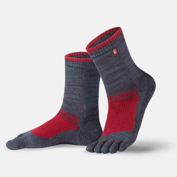 BÄR Outdoor Hiking Zehensocken - Grau / Rot