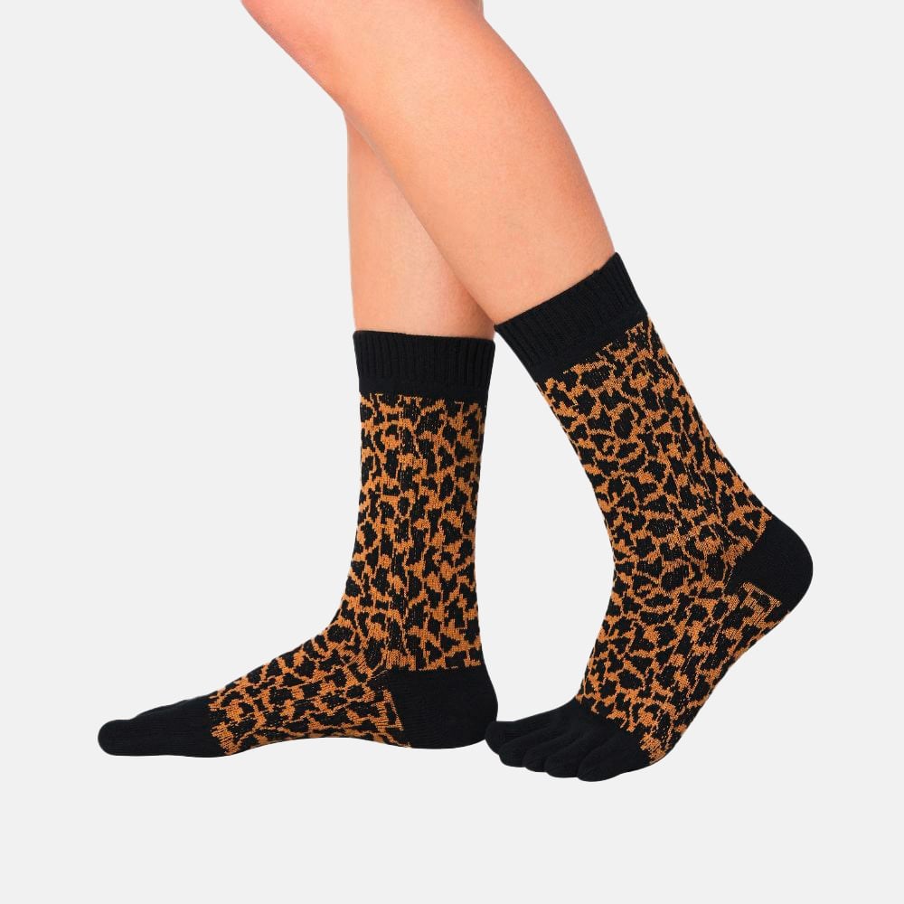 BÄR Zehensocken Leopard - Braun / Schwarz